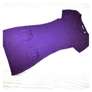 Planet Gold Purple Sweater Dress with Pockets